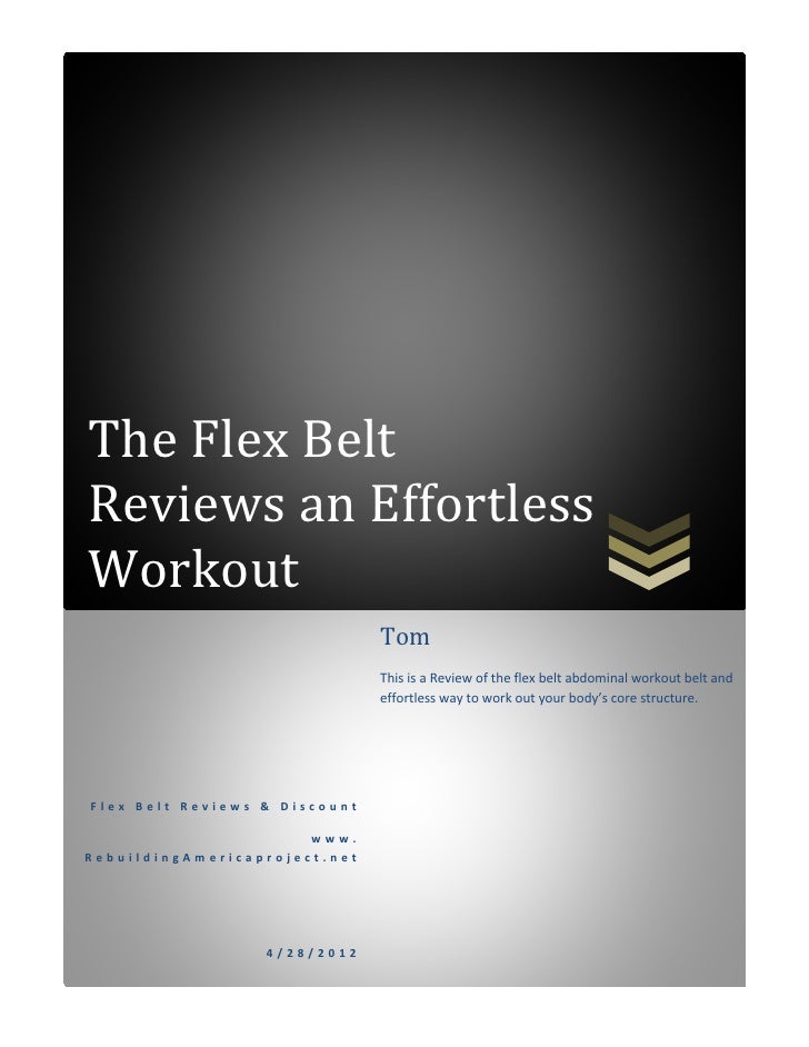Flex Belt Reviews an Effortless Workout