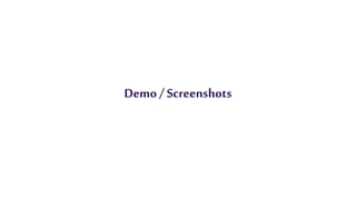 Demo / Screenshots
 
