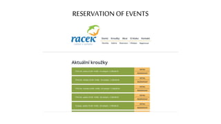 RESERVATIONOF EVENTS
 