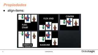 9 CONFIDENTIAL
● align-items:
Propiedades
 