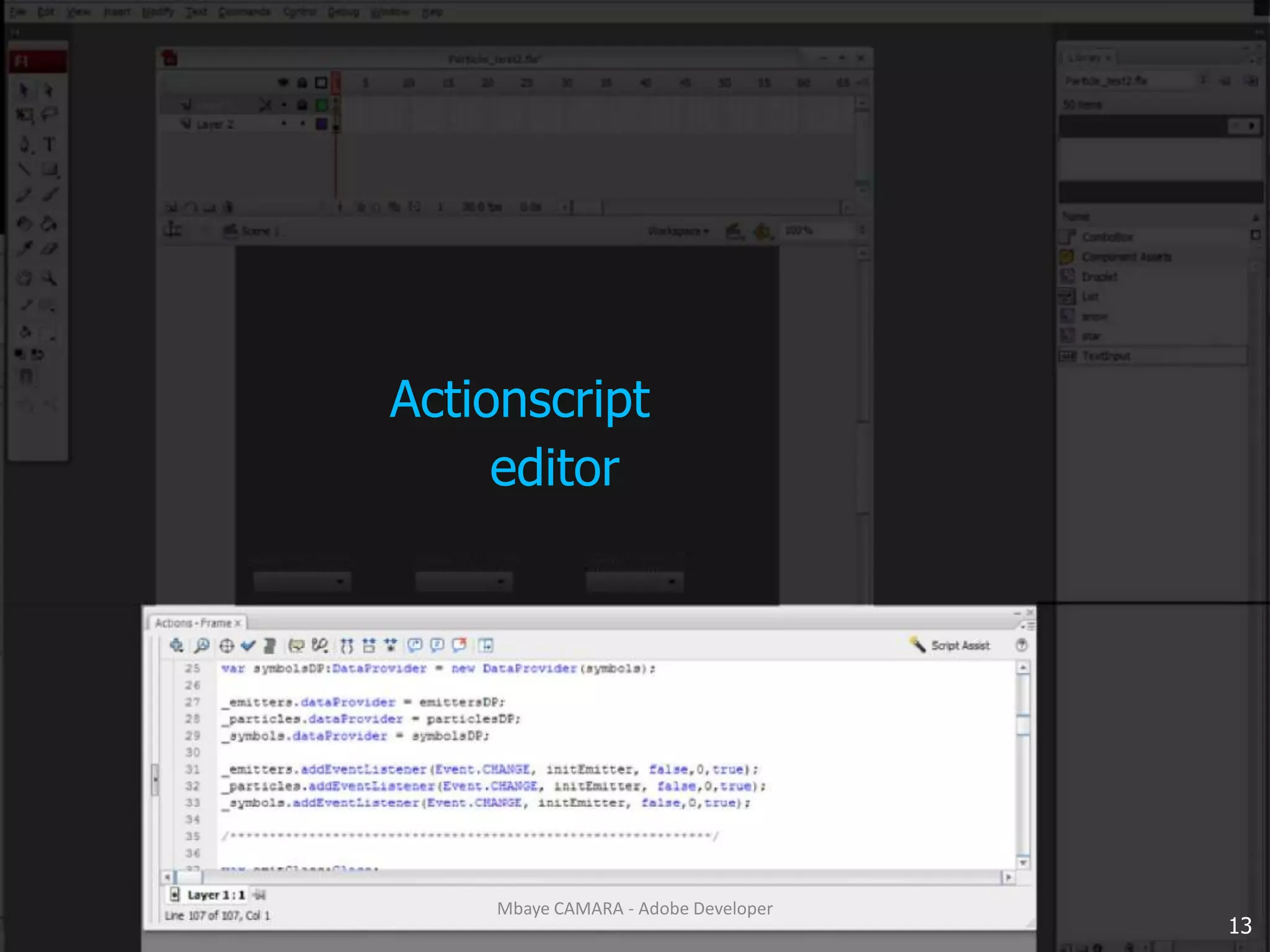 Actionscript	editor13Mbaye CAMARA - Adobe Developer