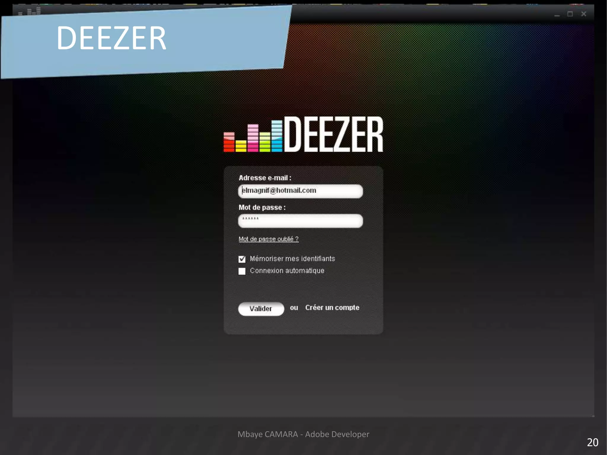 DEEZER20Mbaye CAMARA - Adobe Developer
