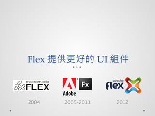 Flex ṩõ UI M



2004   2005-2011   2012
 