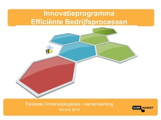 Innovatieprogramma
Efficiënte Bedrijfsprocessen
Flexibele Onderwijslogistiek - samenwerking
HO-link 2016
 