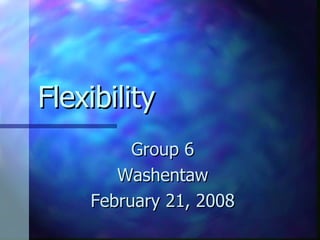 Flexibility Group 6 Washentaw February 21, 2008 
