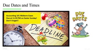 Due Dates and Times
 