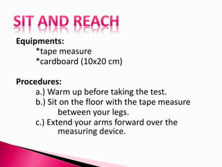 sit and reach test with tape measure