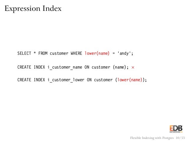 Postgresql create table index