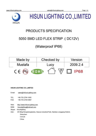 Flexible led strip smd 5050-waterproof ip68