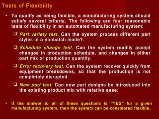 Flexible manufacturing systems 