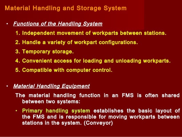 functions of material handling