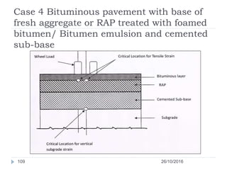 Case 4 Bituminous pavement with base of
fresh aggregate or RAP treated with foamed
bitumen/ Bitumen emulsion and cemented
...