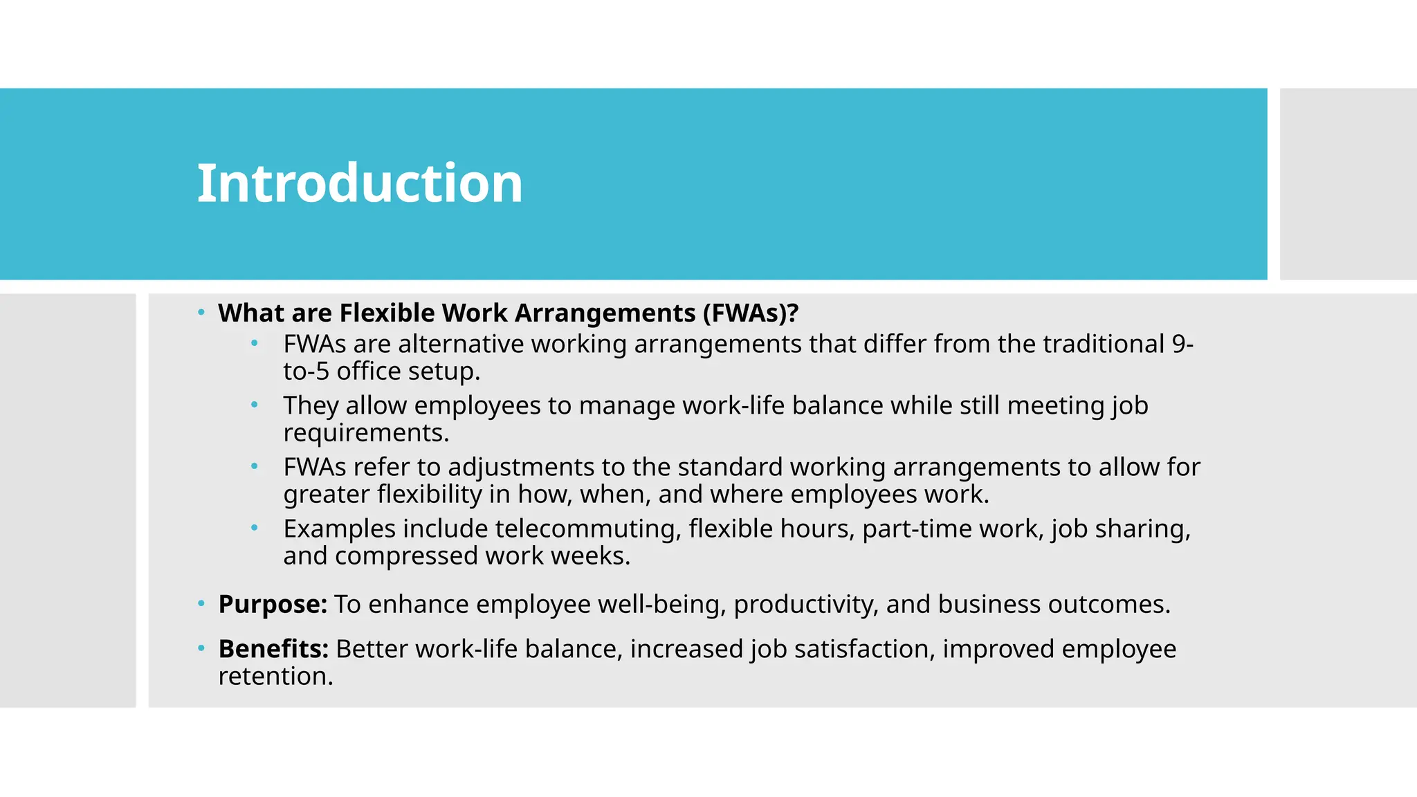 Flexible Work Arrangements (FWAs) MOM regulations | PPTX