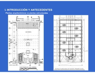 Plantas arquitectónicos vs plantas estructurales
I. INTRODUCCIÓN Y ANTECEDENTES
 