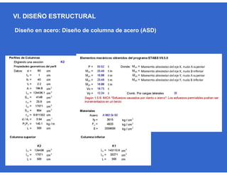 VI. DISEÑO ESTRUCTURAL
Diseño en acero: Diseño de columna de acero (ASD)
 