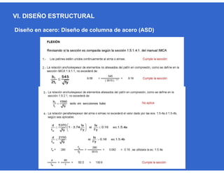 VI. DISEÑO ESTRUCTURAL
Diseño en acero: Diseño de columna de acero (ASD)
 