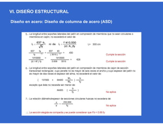 VI. DISEÑO ESTRUCTURAL
Diseño en acero: Diseño de columna de acero (ASD)
 