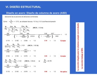 VI. DISEÑO ESTRUCTURAL
Diseño en acero: Diseño de columna de acero (ASD)
 