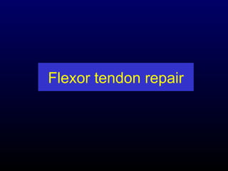 Flexor tendon repair

 