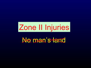 Zone II Injuries
No man’s land

 