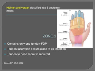 Verdan Classification Flexor tendon injury | PPTX