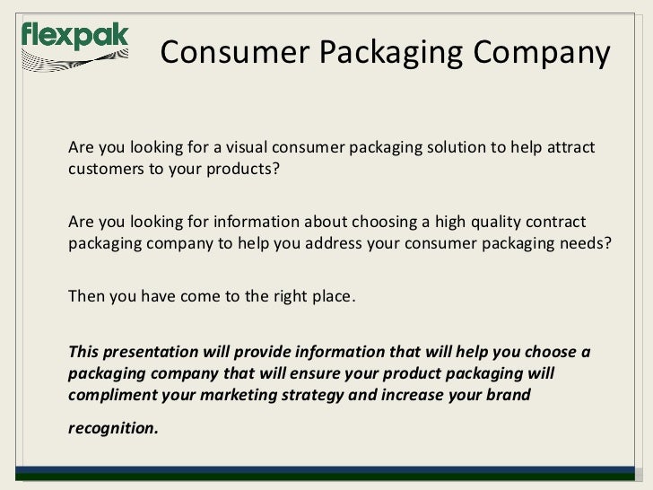 Consumer Packaging An Essential Part of Marketing