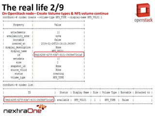 The real lifeVolume types & NFS volume continue
2/9
On OpenStack node– Create

 