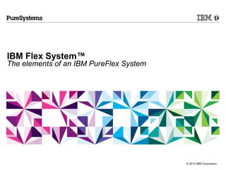 IBM Flex System™
The elements of an IBM PureFlex System




                                         © 2012 IBM Corporation
 