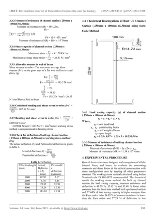 Flexural behaviour of light gauge cold formed steel members comparison ...