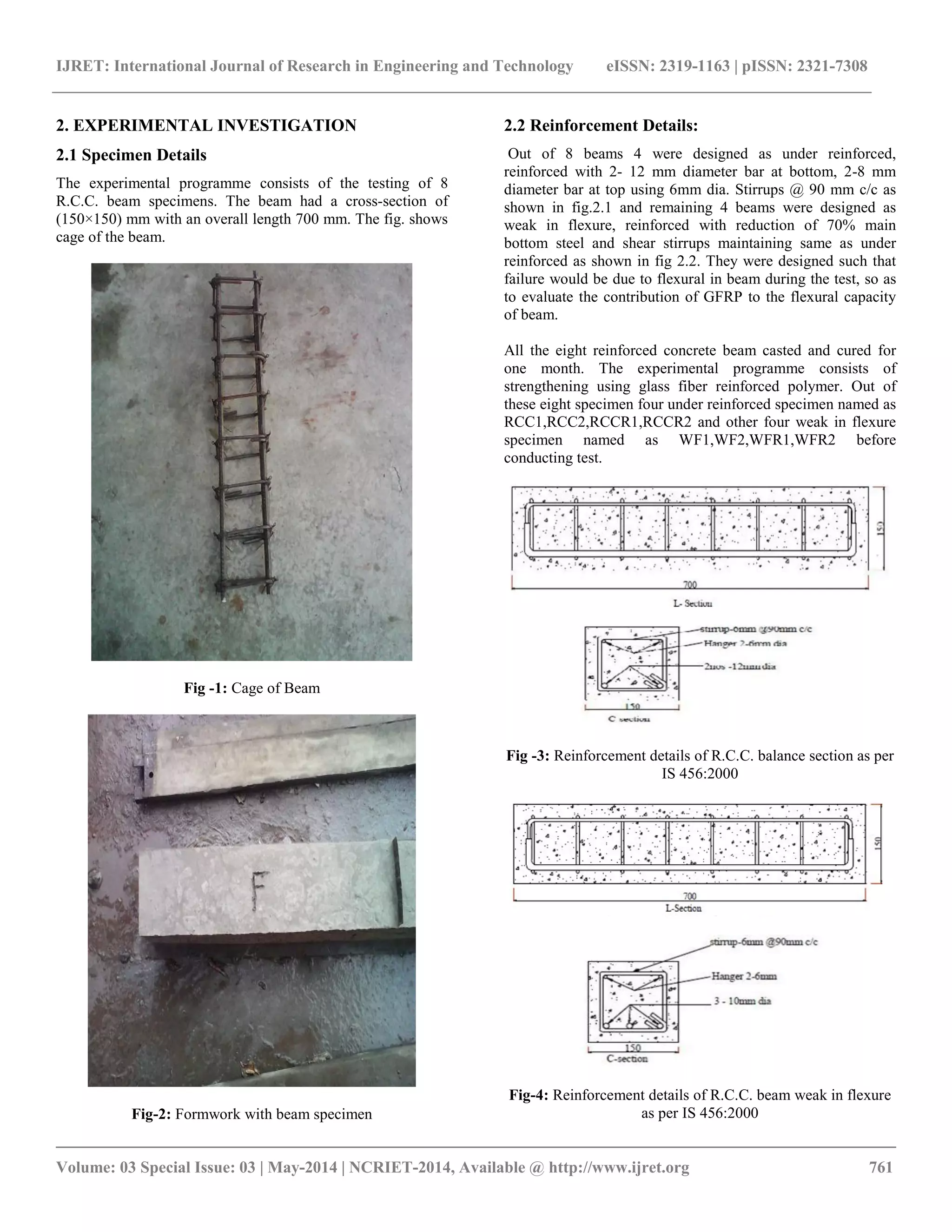 Flexural behaviour of reinforced cement concrete beam wrapped with gfrp ...