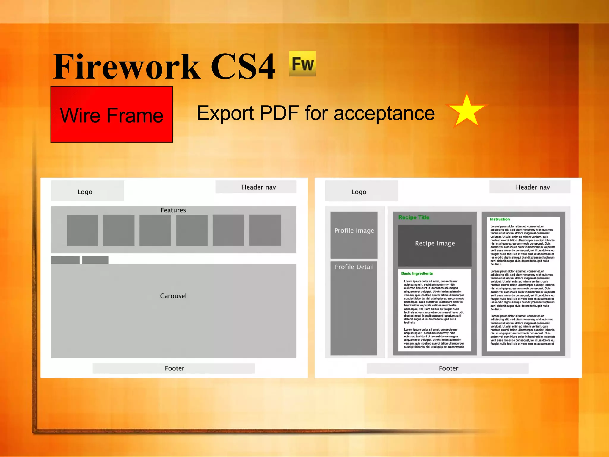 Firework CS4 Wire Frame Export PDF for acceptance 