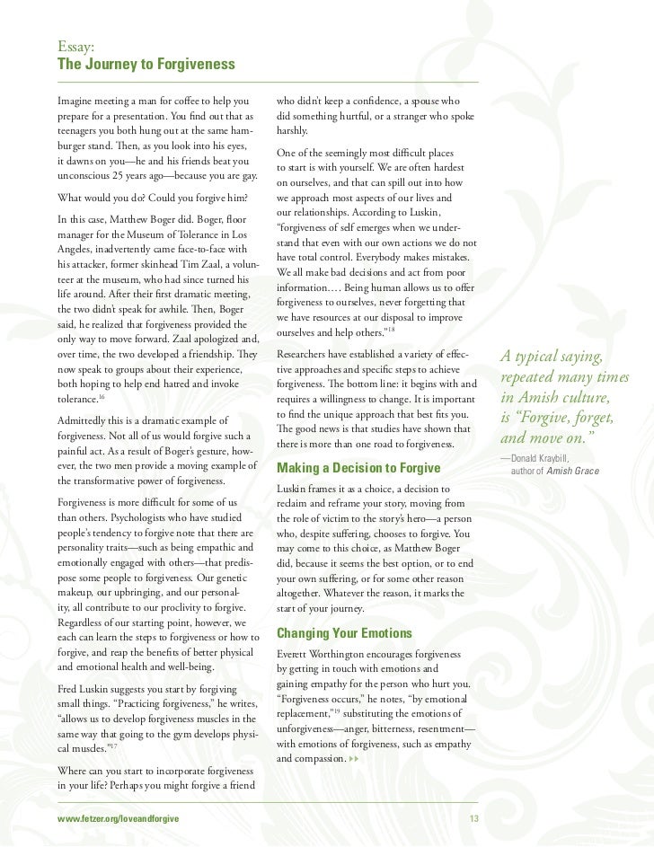 Essay on forgiveness