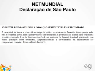 NETMUNDIAL 
Declaração de São Paulo 
 