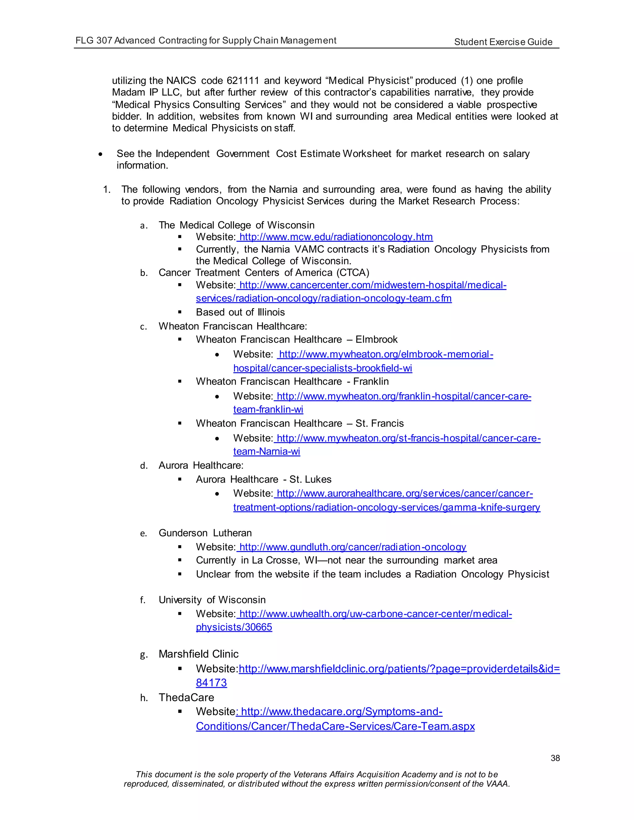 VA Supply Chain 100 Student Exercise Guide PDF