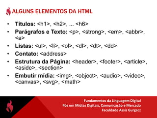 Desenvolvimento WebConteúdoHTML, XML, JSON, SVG, ..., Imagens (JPEG, GIF, PNG)ApresentaçãoCSS, Imagens (JPEG, GIF, PNG)ComportamentoJavascriptTudo em 1Flash, Silverlight, Java, Objective-C