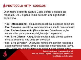 Serviços de InternetPROTOCOLOSÉ através de protocolos de comunicação que um computador pode se comunicar com outro através de uma linha telefônica ou placa de rede sem que o usuário precise se preocupar em saber qual o meio físico que está sendo utilizado.TCP/IP é um conjunto de protocolos padrão que foi adotado como ‘língua oficial’ da Internet.