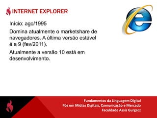 Qualquer máquina acessível através da Internet tem um endereço IP exclusivo, podendo ser temporário ou permanente. Endereço de Internet (IP)Computadores que hospedam páginas Web e que oferecem outros serviços de internet precisam de um endereço IP, para que você possa localizá-los a qualquer hora. O endereço IP do site da FAG (www.fag.edu.br) é 200.96.36.2O endereço IP do servidor que hospeda o site www.nitrum.com.br é 187.1.140.30.