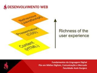 Navegadores podem ser usados para abrir páginas armazenadas localmente no computador. Neste caso, não estão atuando como clientes HTTP e sim como interpretadores de arquivos hipertexto.Navegador (browser)Precisa interpretar vários tipos de arquivos que são enviados para ele pelo servidor web:arquivos em formato de texto, como HTML, XML, CSS, XSL, SVG, Javascript etc.; arquivos binários, como imagens GIF, JPG, PNG, e programas Java, Flash, dentre outros. Quando envia o arquivo o servidor web informa ao navegador o tipo MIME do arquivo.Código ASP, PHP, .net, Java, Python, ColdFusion não é interpretado pelo navegador.