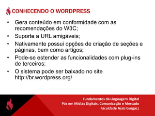 Alfresco – www.alfresco.comSGC para BlogsSistemas otimizados para publicação diária de conteúdo.Wordpresshttp://www.wordpress.org/ B2Evolutionhttp://b2evolution.net/ MovebleTypehttp://www.movabletype.org/ TypePadhttp://www.typepad.com/ 