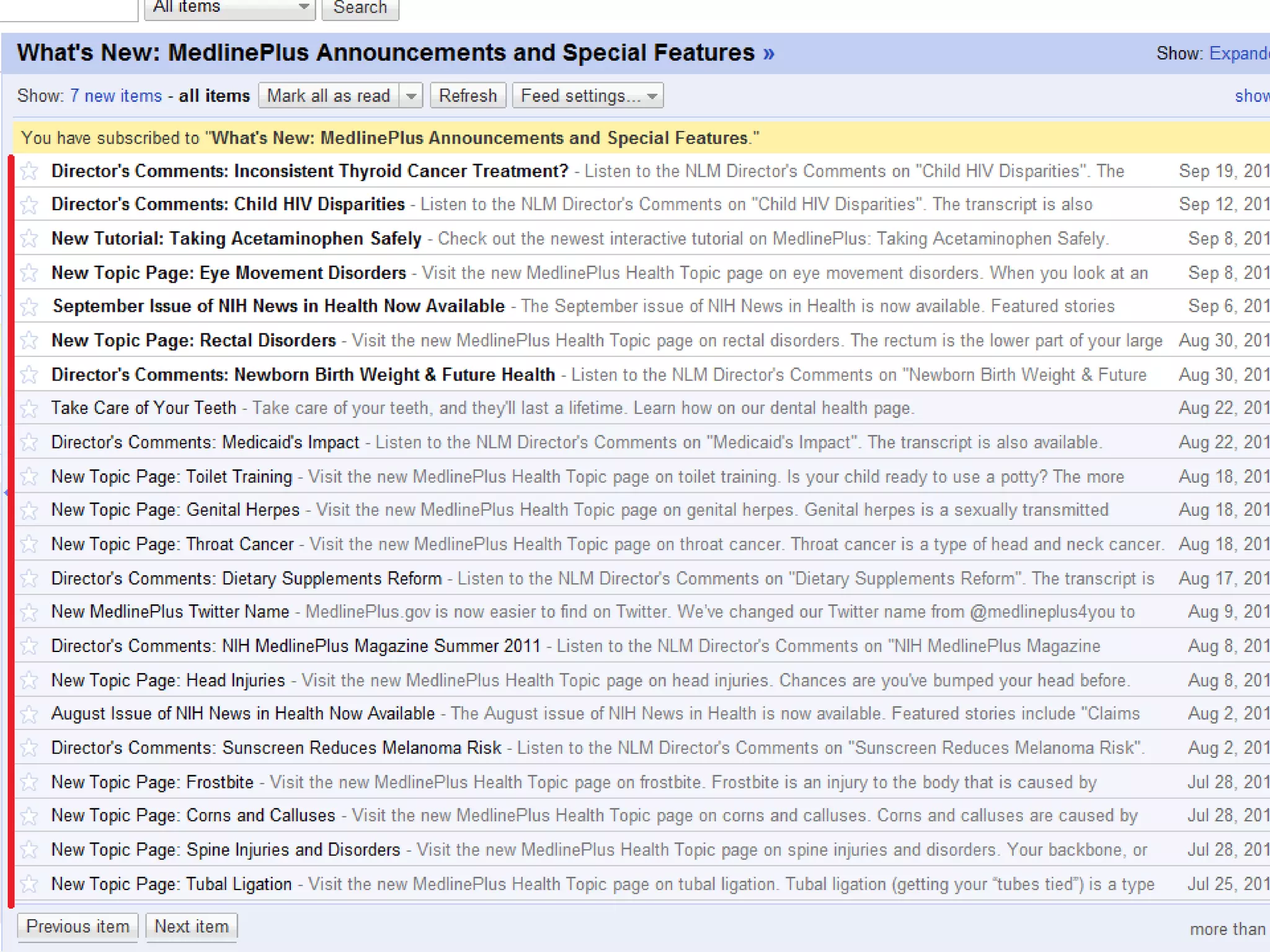 RSS / Content Aggregation
 