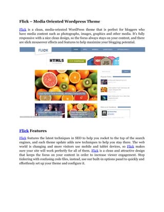 Flick - Media Oriented Wordpress Theme