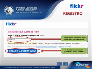 1.- Ingresamos el nombre con el que aparecerá la pantalla principal 2.- Hacemos click en el botón “CREAR UNA NUEVA CUENTA”. 