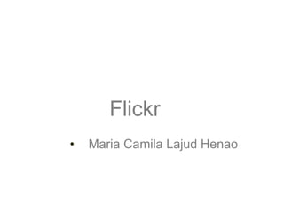 Flickr
•   Maria Camila Lajud Henao
 