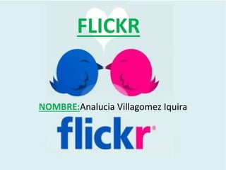 FLICKR
NOMBRE:Analucia Villagomez Iquira
 