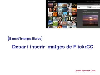 ( Banc d’imatges lliures ) Desar i inserir imatges de FlickrCC   Lourdes Domenech Cases 