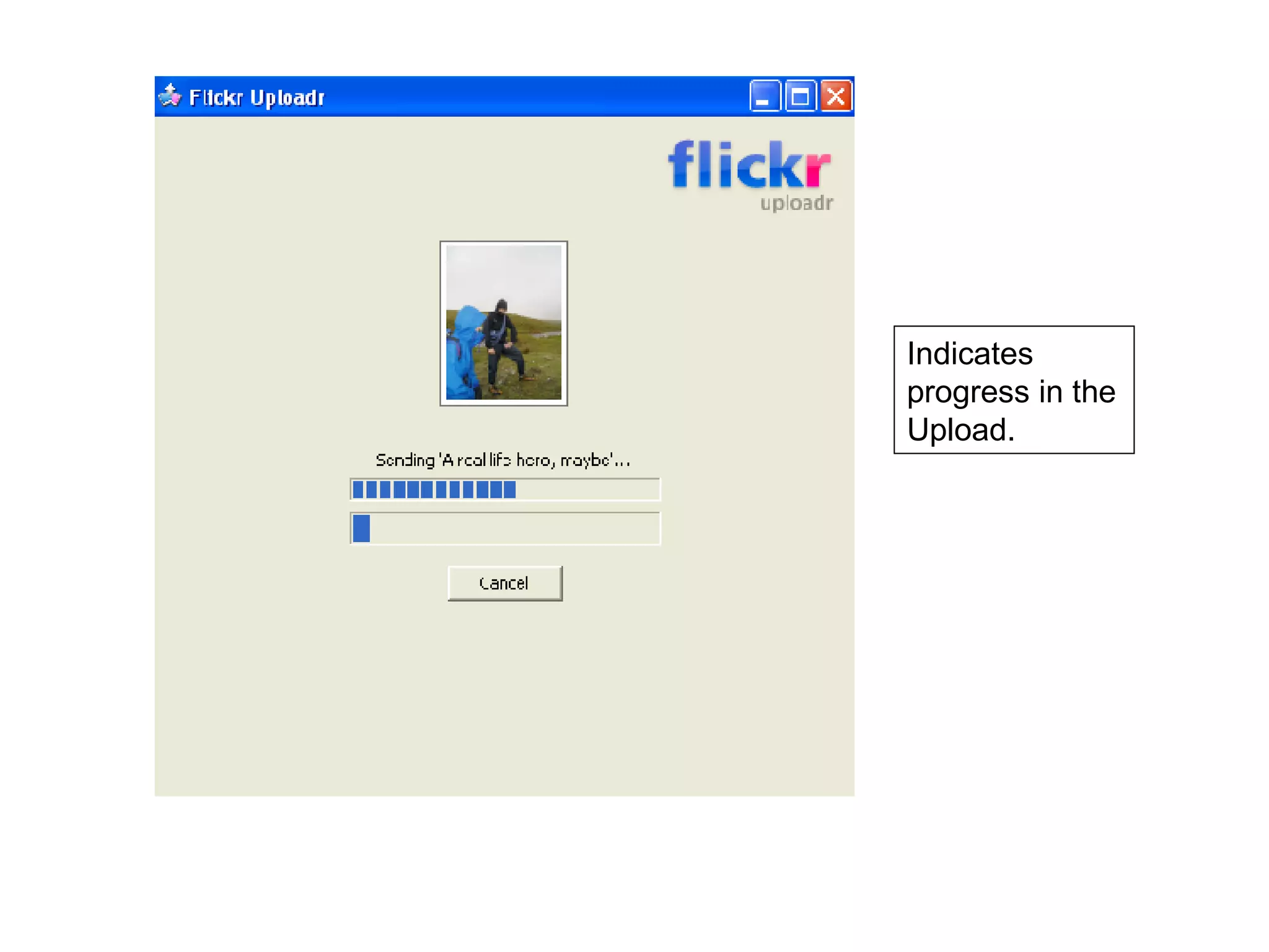 Indicates progress in the Upload. 