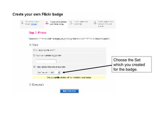 Choose the Set which you created for the badge. 