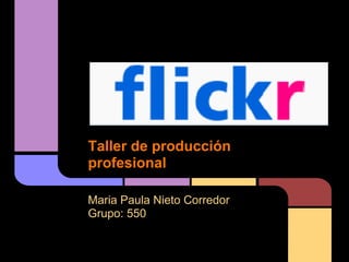 Taller de producción
profesional
Maria Paula Nieto Corredor
Grupo: 550
 