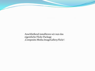 Anschließend installieren wir nun das
eigentliche Flickr-Package
‚Composite.Media.ImageGallery.Flickr‘:
 