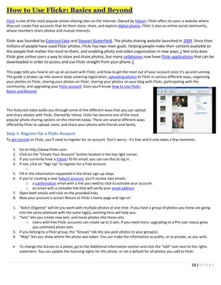 Flickr Tactical Guide